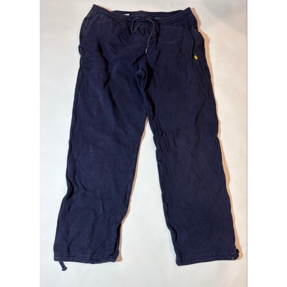 Vintage Polo Ralph Lauren Navy Sweatpants Joggers Big Pony Logo Cotton Lounge M